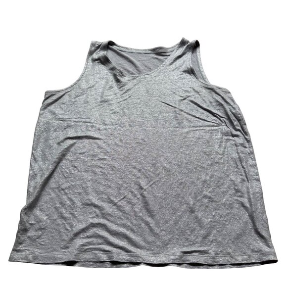 Eileen Fisher Size XL Silver Gray Metallic Linen Lightweight Sleeveless Tank Top - Picture 1 of 9